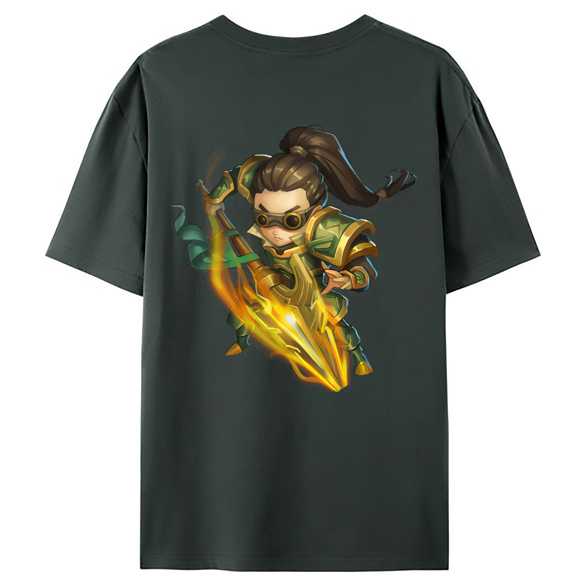 （画像用） リーグ・オブ・レジェンド League of Legends LOL 綿100％ メンズ半袖Tシャツ（バックプリント） 通気性